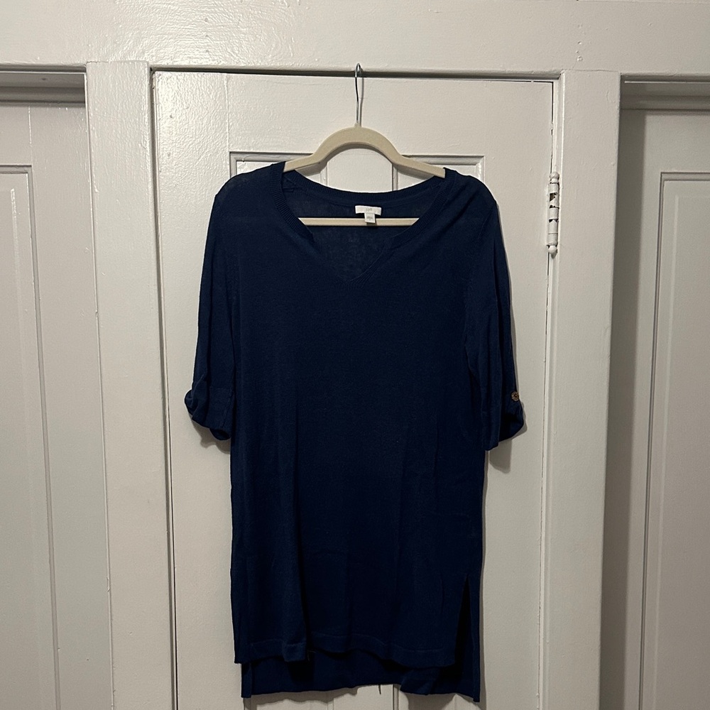 J. Jill Deep Blue Short Sleeve Top